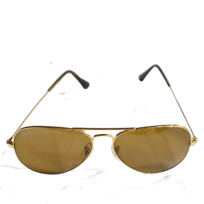 RAYBAN AVIATOR SUNGLASS GOLD/BROWN