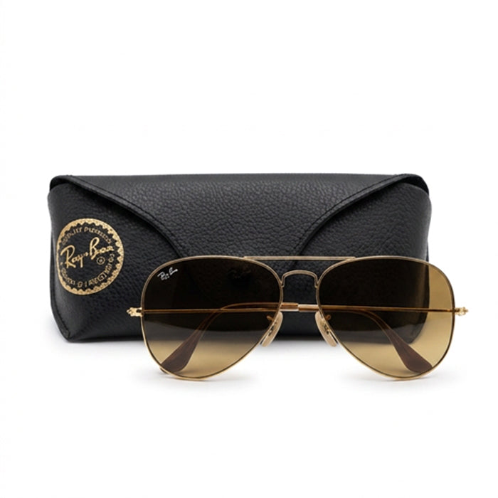 RAYBAN AVIATOR SUNGLASS GOLD/BROWN
