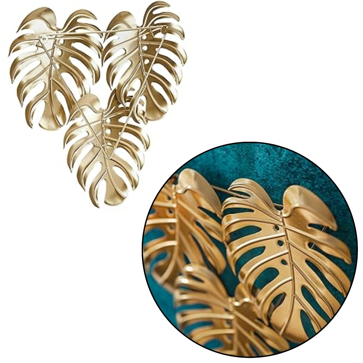 WALL DECOR MONSTERA GOLD 42 CM