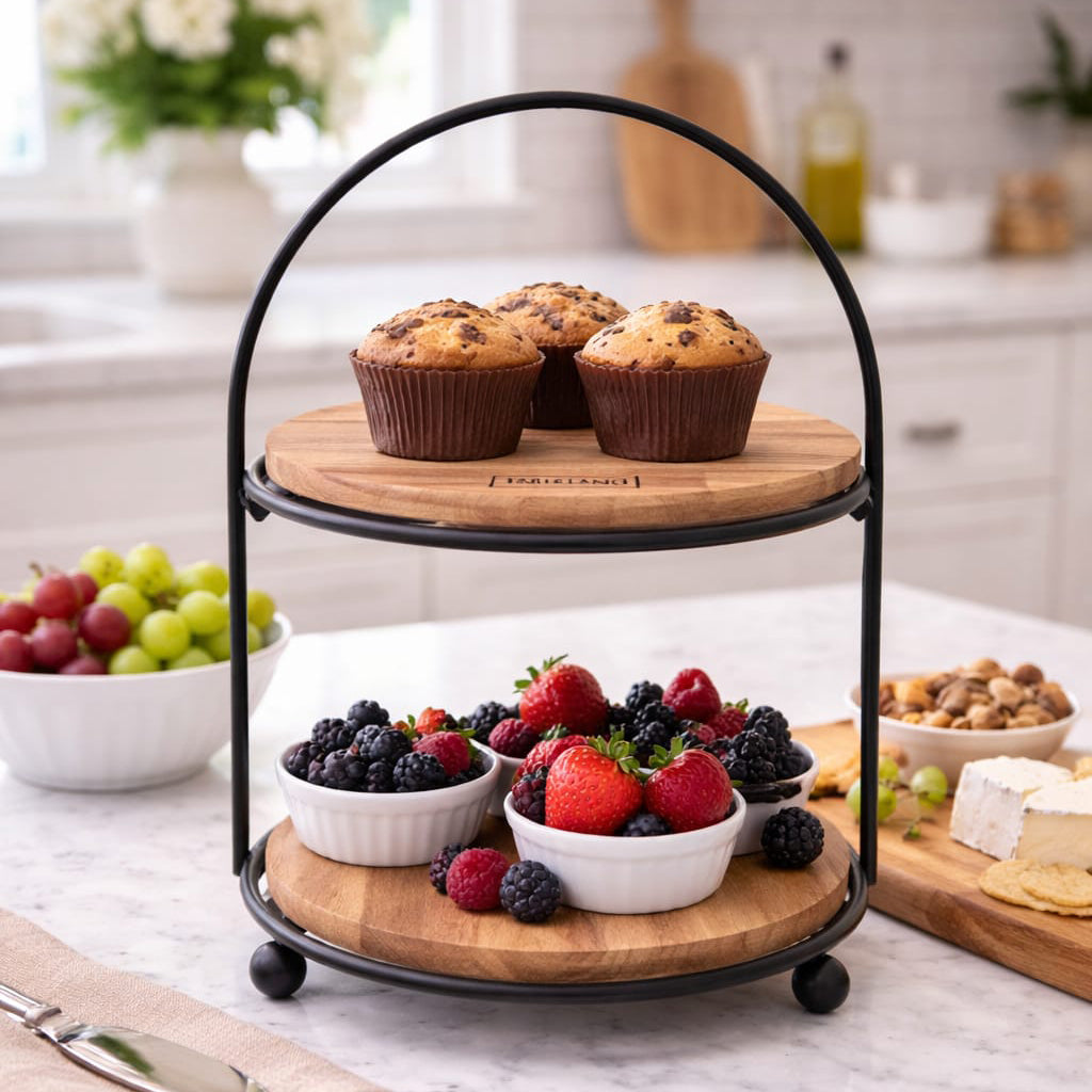 ROUND CAKE STAND TWO TIER