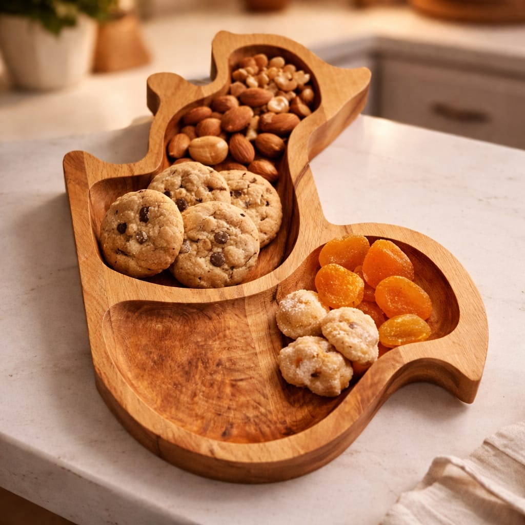 WOODEN PLATE SQUIRREL SHAPE