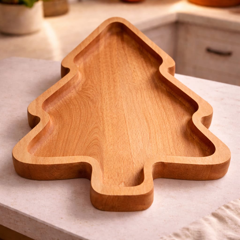 WOODEN PLATE TREE SHAPE