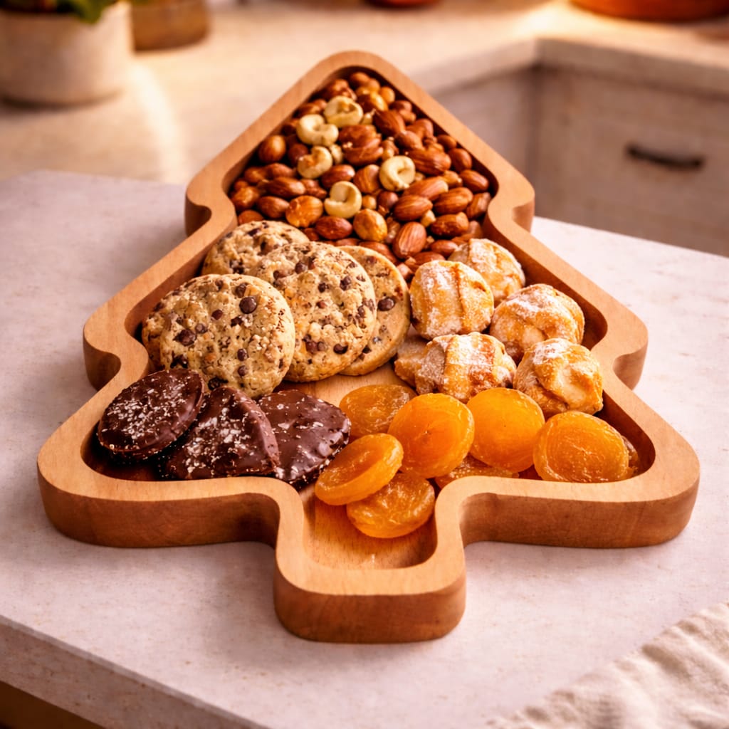 WOODEN PLATE TREE SHAPE