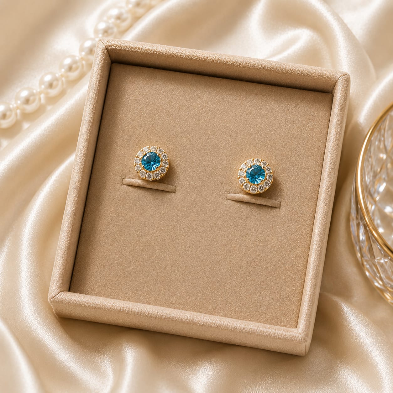STERLING SILVER EARRINGS TURQOISE ROUND