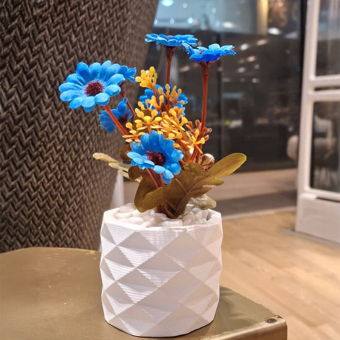 ARTIFICIAL FLOWER WITH STONE POT SMALL SIZE