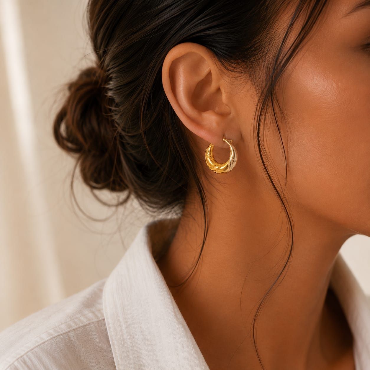 STERLING SILVER EARINGS GOLD ROUND