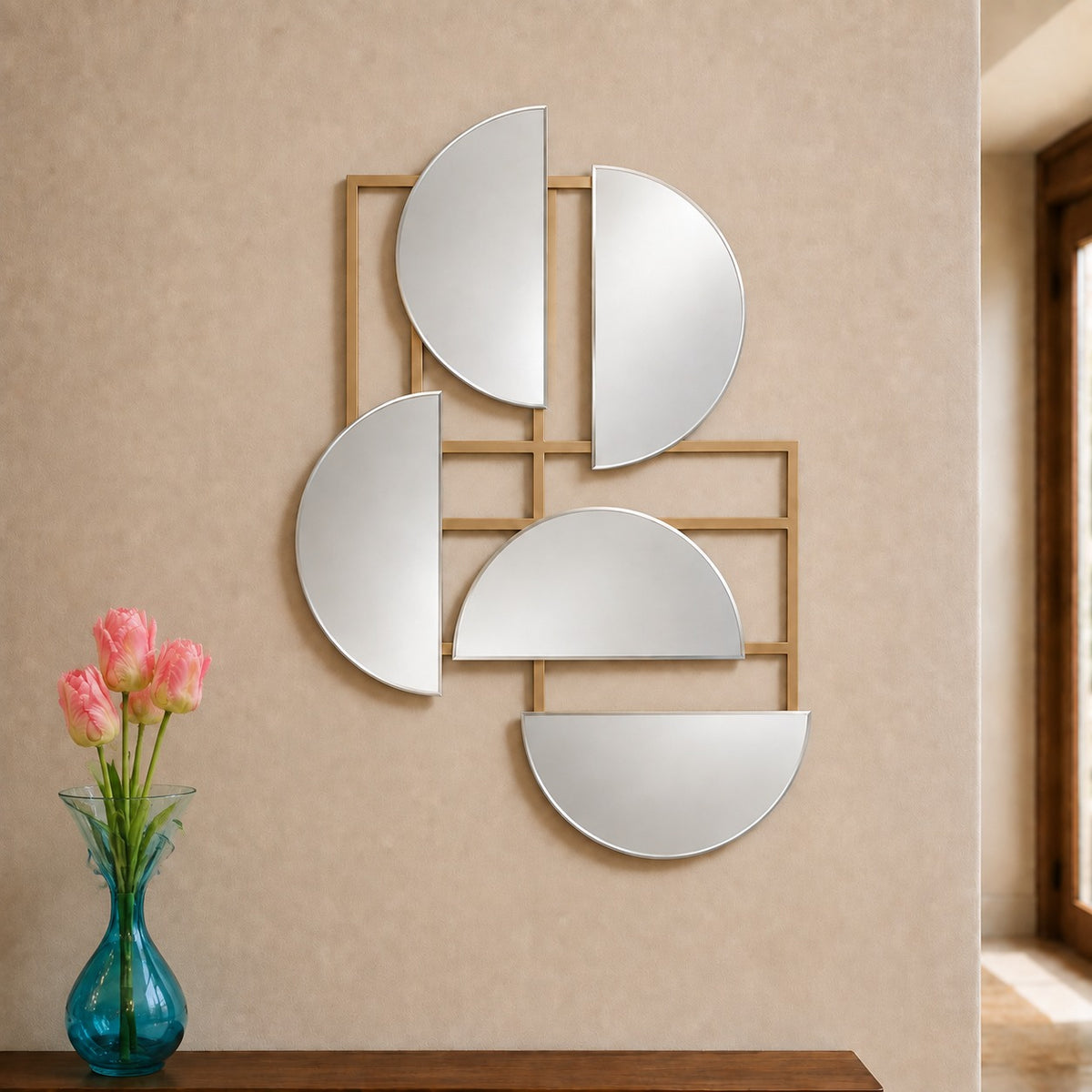WALL DECOR WALL MIRROR MIRA GOLD 127 CM