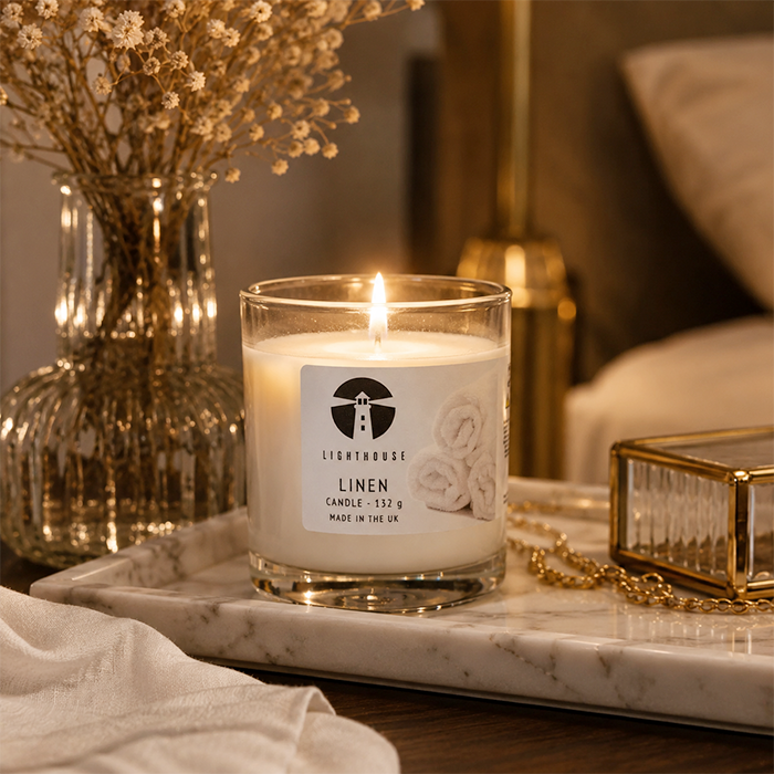 LIGHTHOUSE CANDLE LINEN 132G