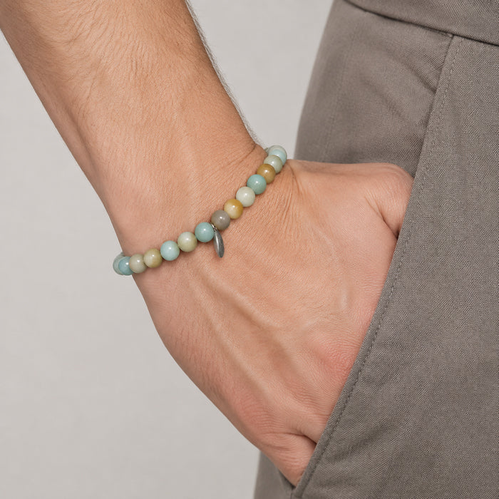 NATURAL STONE BRACELET  WITH COMPASS