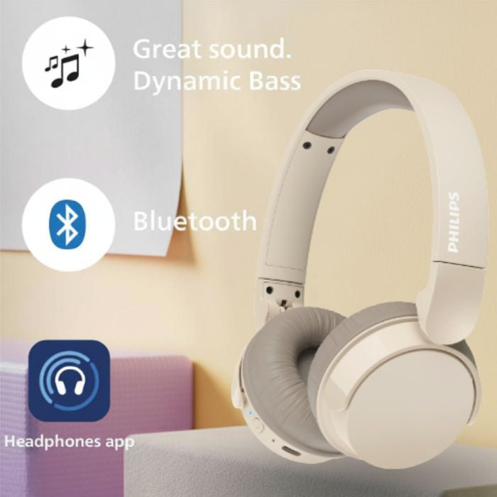PHILLIPS WIRELESS HEADPHONES 3000 SERIES TAH3209BK BIEGE