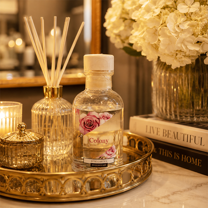 COLONY ROSE GARDEN GLASS FRAGRANCED REED DIFFUSER