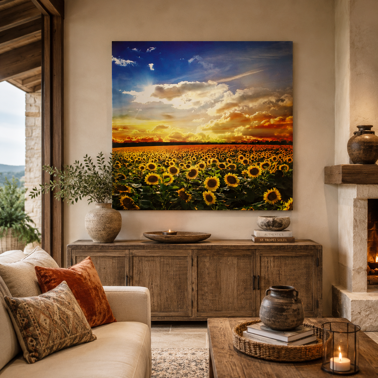 SUNFLOWER CANVAS PAINT 120X120 CM